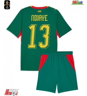Senegal Iliman Ndiaye #13 Segunda Equipación Niños Mundial 2026 Manga Corta (+ Pantalones cortos)